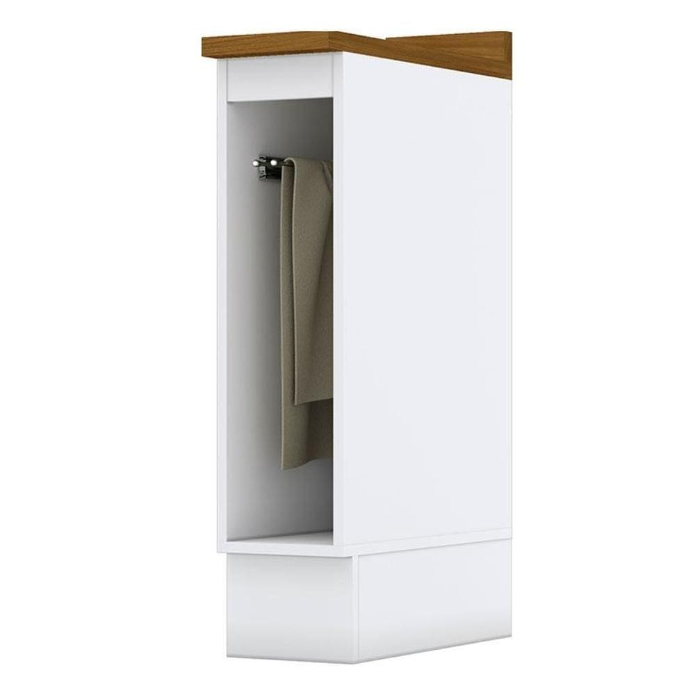 Balcão Porta Toalha 20 cm Nova York Branco com Tampo Nature – Henn