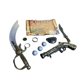Kit pirata infantil com espada ferramenta de aplicação e bolinhas fantasia