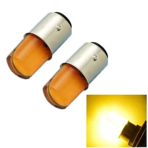 Par lâmpada led silicone 1156 1 polo 24 chips amarela 12v ré