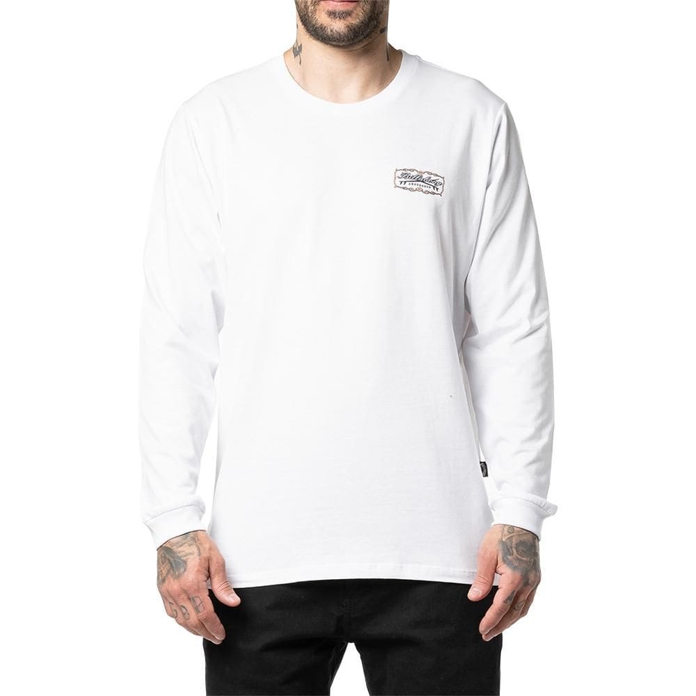 Camiseta Billabong Manga Longa Crossboards WT24 Branco