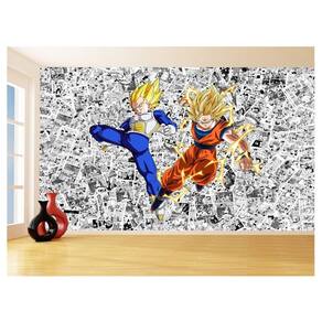 Papel De Parede Dragon Ball Goku Vegeta Anime 3,5M Dbz154