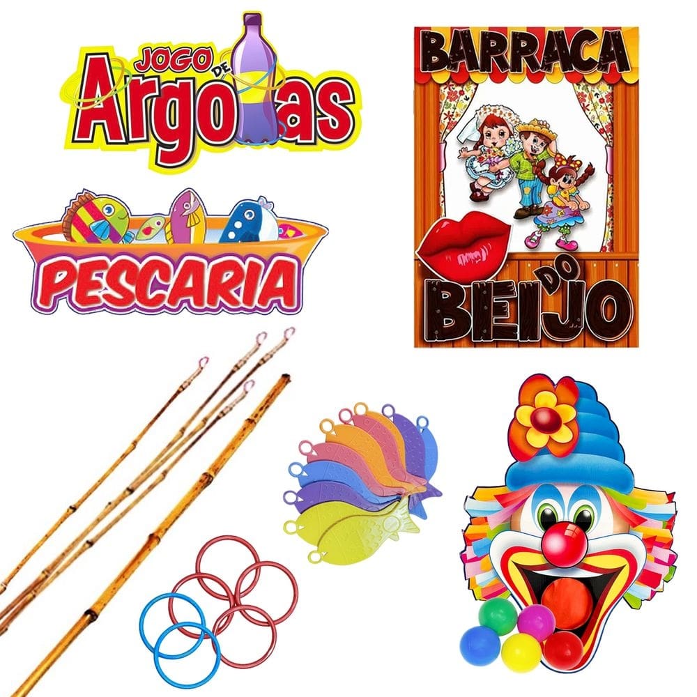 Kit Festa Junina Jogos Brincadeiras Painéis Para Festa Arraia