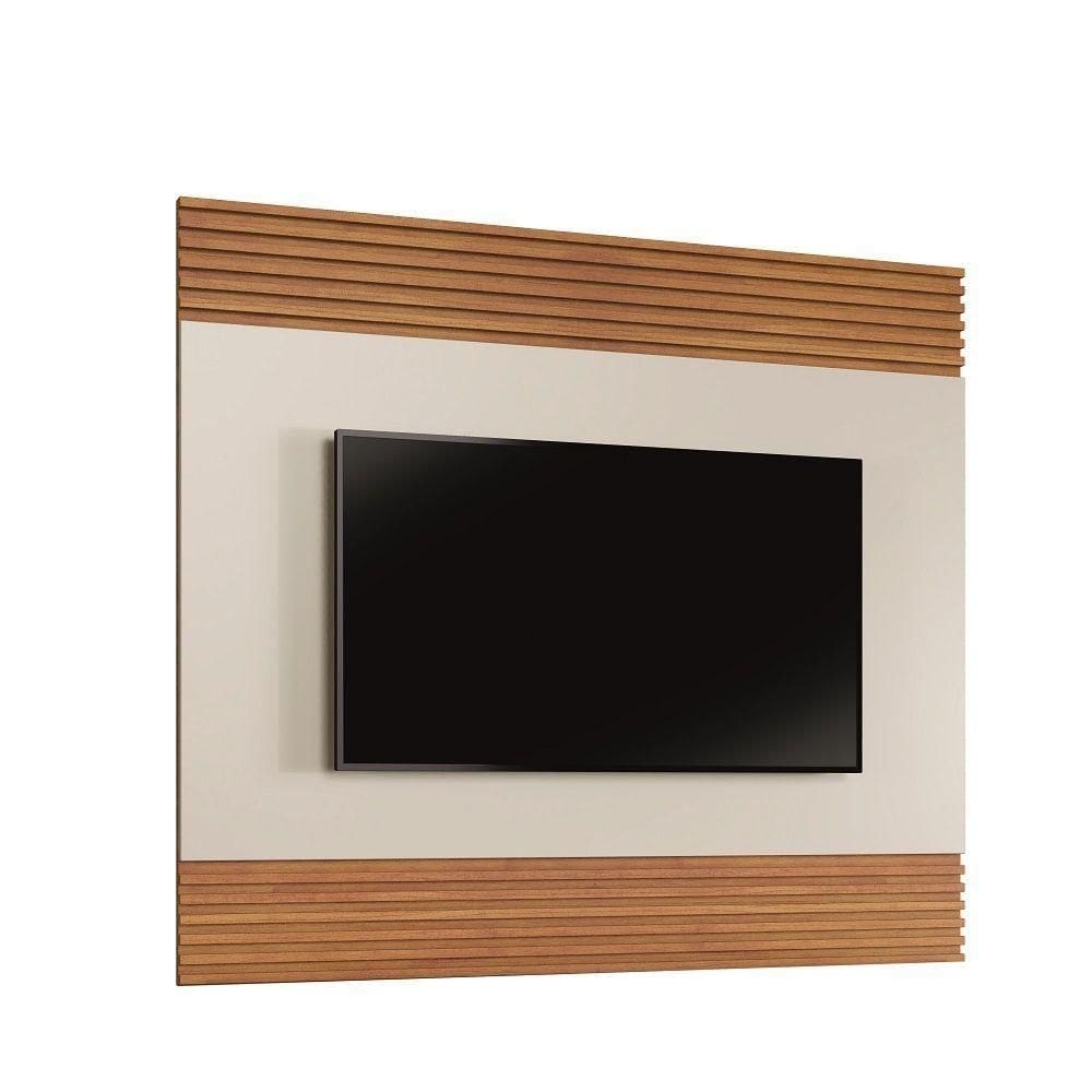 Painel Madrid Para Tv Até 65 Polegadas Detalhe Ripado Mavaular Naturalle-off White