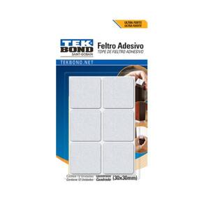 Feltro Protetor Adesivo Quadrado Tekbond 30mm Branco