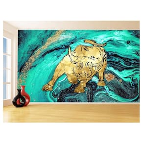 Papel De Parede 3D Animais Pop Art Touro Bull 3,5M Pxa164