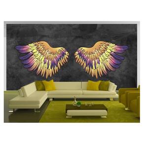 Papel De Parede 3D Arte Asas Selfie Insta Cores 3,5M Tra408