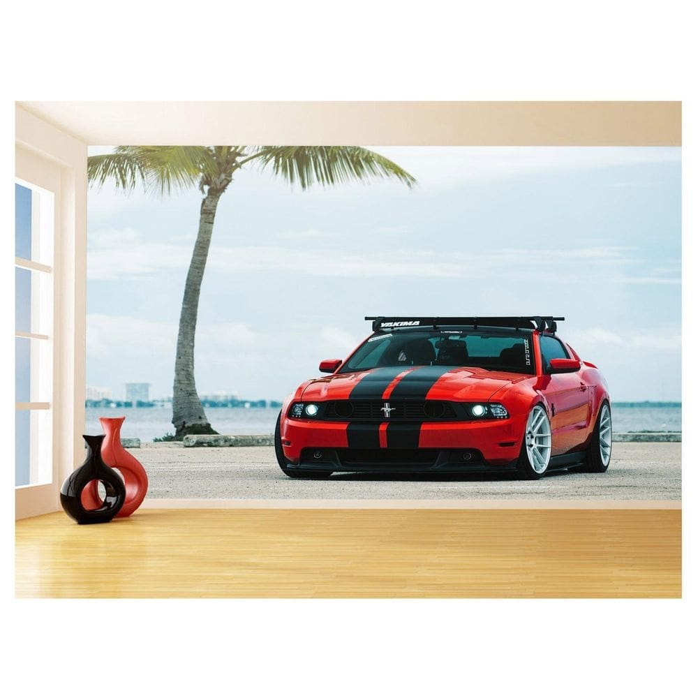 Papel De Parede 3D Carro Ford Mustang Muscle Car 3,5M Car88