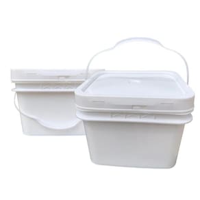Balde retangular 10l para preparar gesso 2 pçs