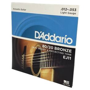 Cordas em aço daddario 80/20 bronze 012 violão ej11