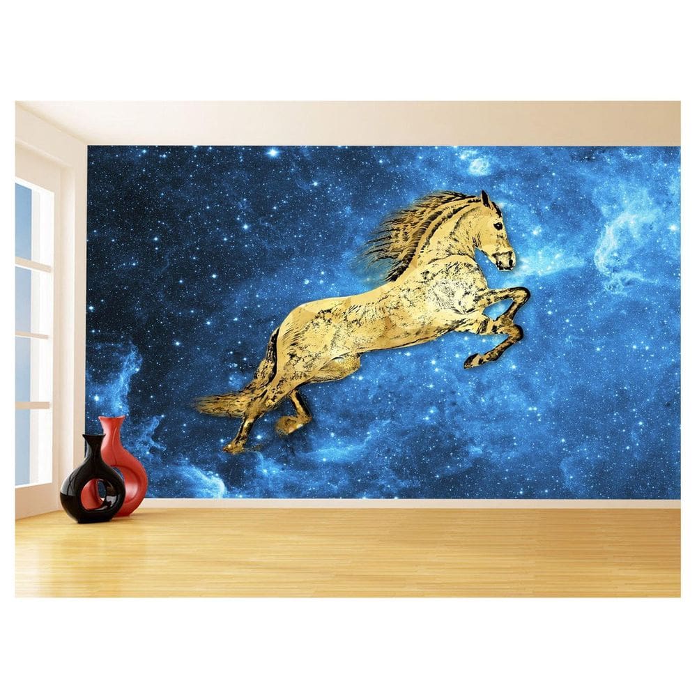 Papel De Parede 3D Animais Pop Art Cavalo Cores 3,5M Pxa328
