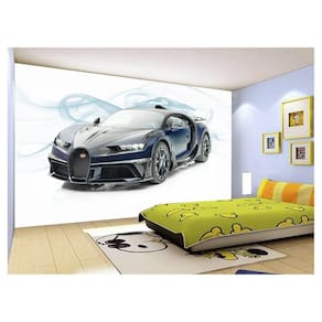 Papel De Parede 3D Carro Bugatti Chiron Pista 3,5M Car24