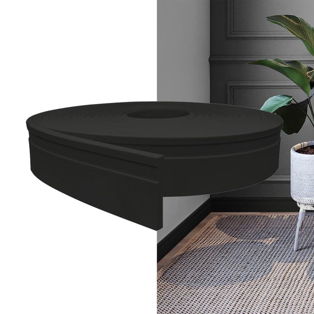 Rodapé eva autocolante 7cm altura rp16 preto valor metro