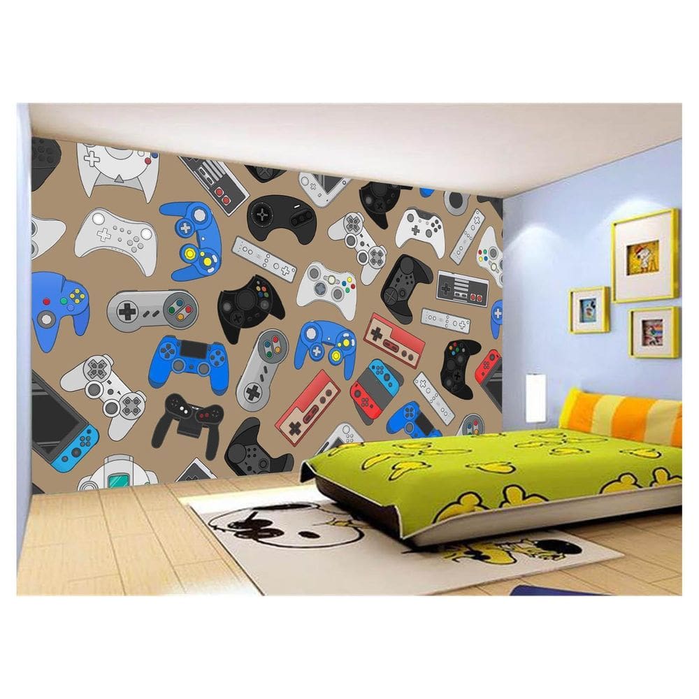 Papel De Parede 3D Infantil Controle Game Jogo 3,5M Azs235