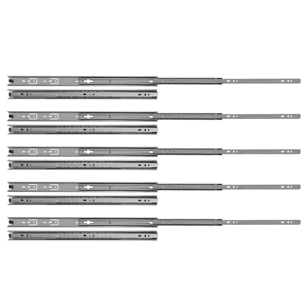 Kit 10 corrediças telescópicas 50cm 25kg para gaveta 5 pares