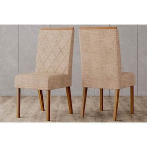 Cadeira Sala de Jantar Nina Kit 2 Un Nature/Creme - Henn