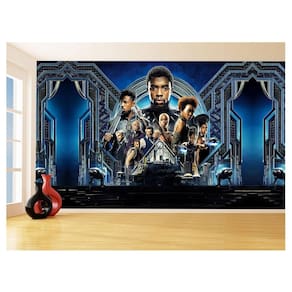 Papel De Parede 3D Heróis Pantera Negra Marvel 3,5M Nhma297