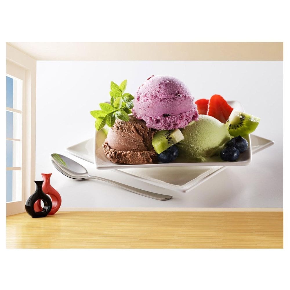 Papel De Parede Alimentos Sorvetes Massa Cores 3,5M Al405