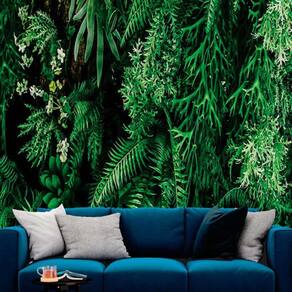 Papel de parede painel 3d folhas samambaia verde 2,5m
