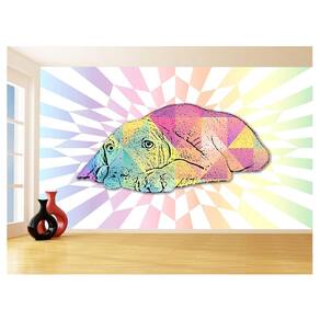 Papel De Parede 3D Animais Pop Art Cachorro Pet 3,5M Pxa232