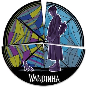 Painel especial redondo festa wandinha 1,28m x 90cm c/1un