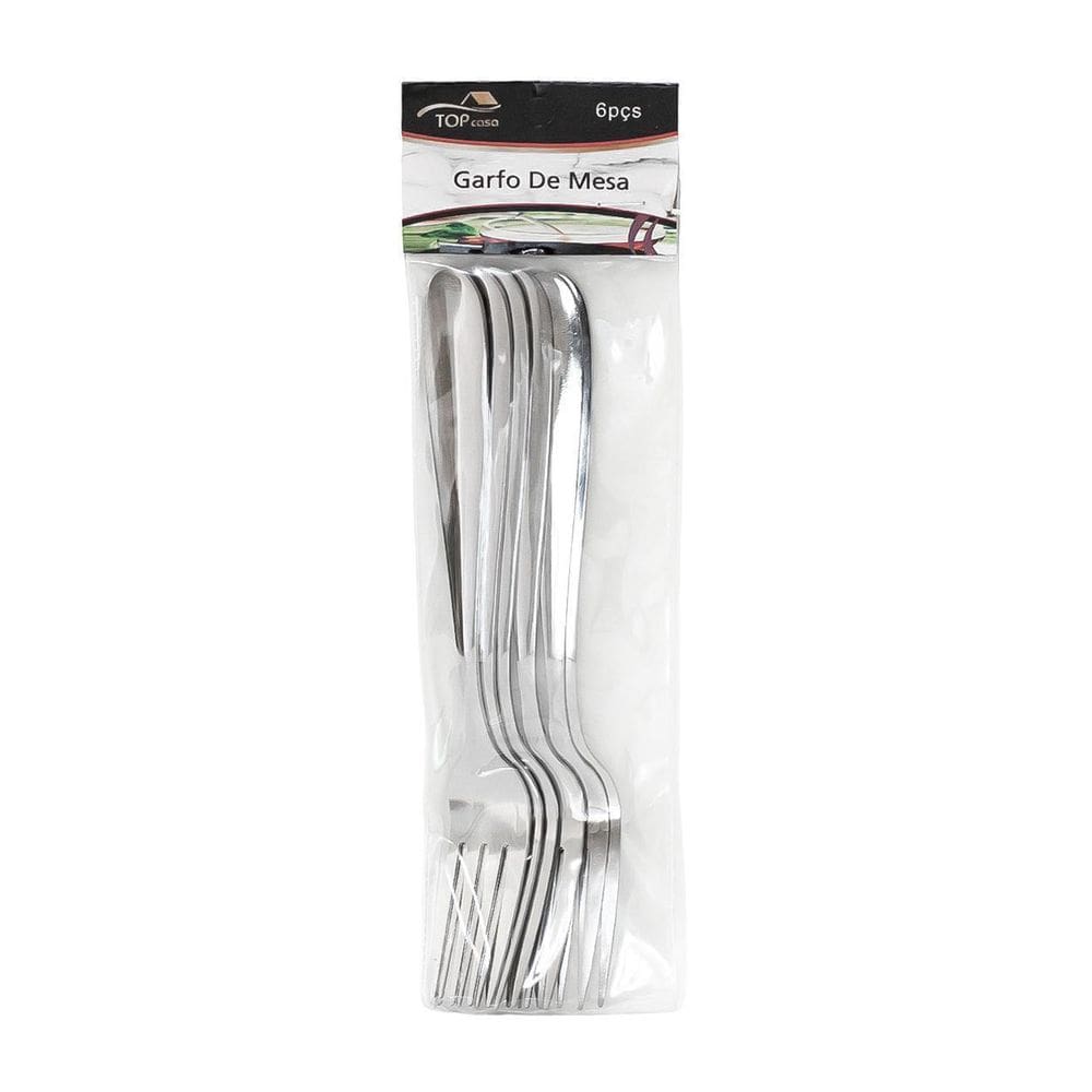 Jogo 6 garfos para mesa de aço inox
