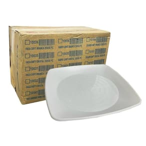 200 pratos acrílico quadrado branco 22cm - elite