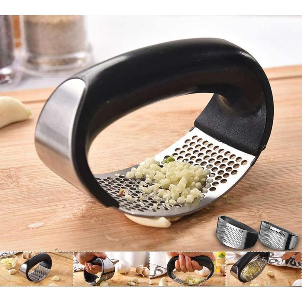 Triturador de alho manual inox cozinha amassador espremedor