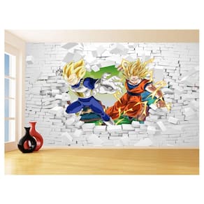 Papel De Parede 3D Dragon Ball Goku Vegeta Anime 3,5M Dbz41