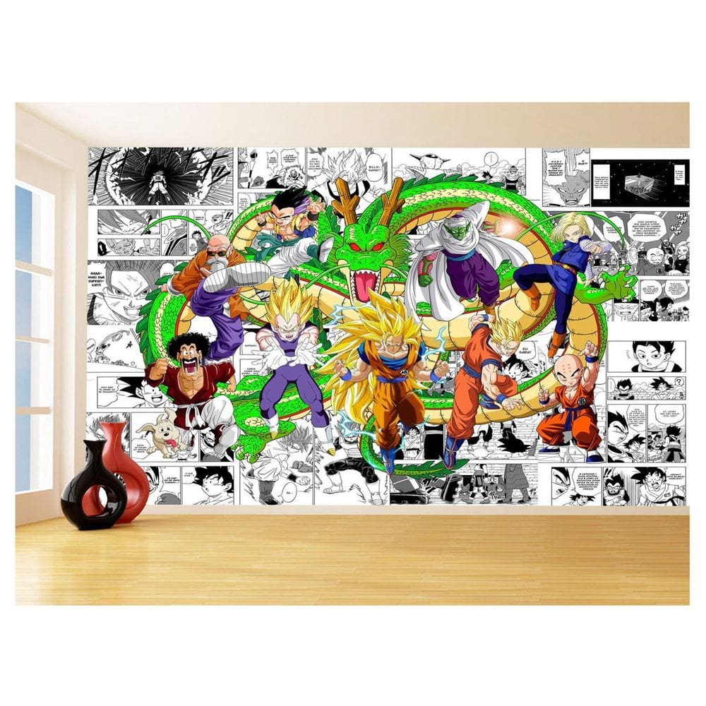 Papel De Parede Dragon Ball Goku Vegeta Anime 3,5M Dbz217
