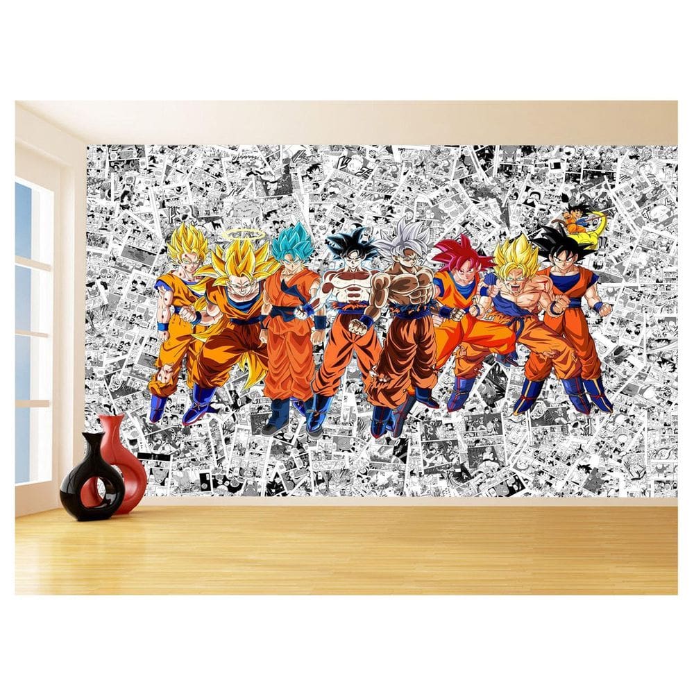 Papel De Parede Dragon Ball Goku Vegeta Anime 3,5M Dbz136