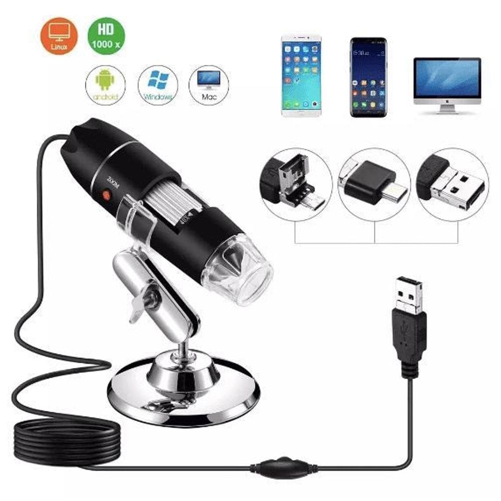 Microscópio digital usb 1600x 2.0 mp profissional cam