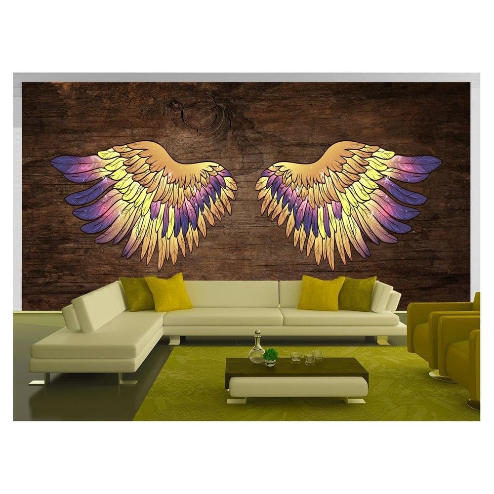 Papel De Parede 3D Arte Asas Selfie Insta Cores 3,5M Tra244