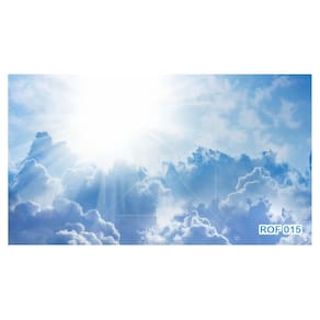 Papel De Teto Céu Azul Nuvem Branca Dia Manhã 3,5M Rof15