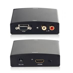 Conversor vga fêmea para hdmi fêmea com audio r/l