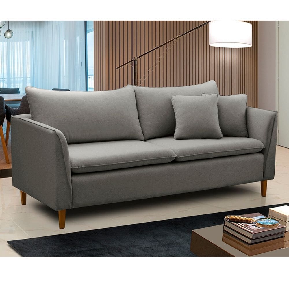 Sofá Living Kassia 2 lugares 1,64m Cinza LansofBR
