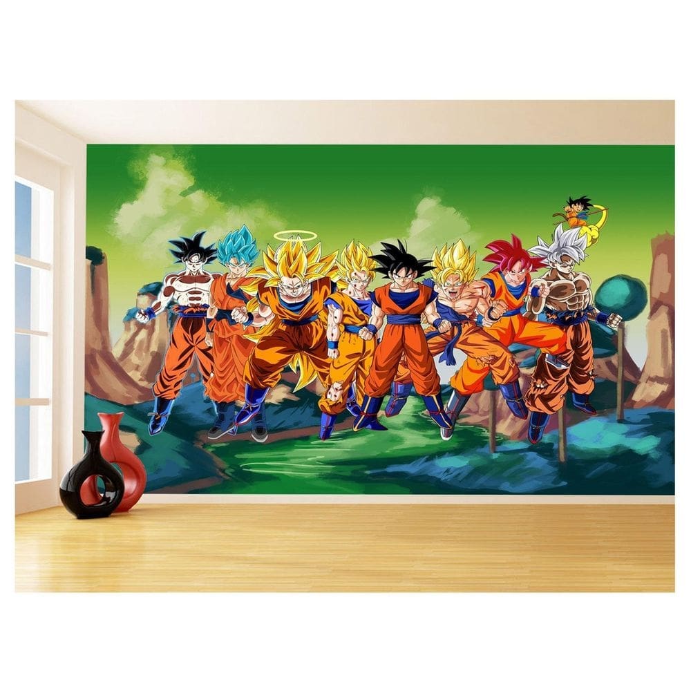 Papel De Parede Dragon Ball Goku Vegeta Anime 3,5M Dbz304