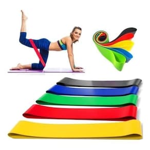 Kit 5 elásticos mini band - fisioterapia - intensidades variadas