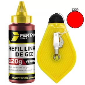 Kit jogo marcação 15m linha giz refil 120g + nível bolha