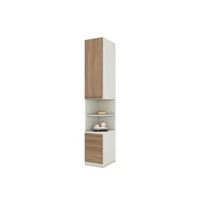 Módulo de Quarto Casal Mesa Cabeceira MC02 Seletto c/ 1 Porta e 3 Gavetas Areia/Jequitibá - Henn