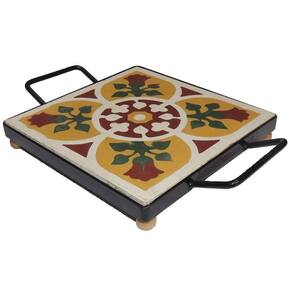 Descanso De Panela Apoio De Mesa Ladrilho Hidráulico P- Travessa Ladrilho B1