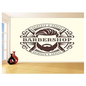 Papel De Parede 3D Barbearia Barber Shop Logo 3,5M Brb29