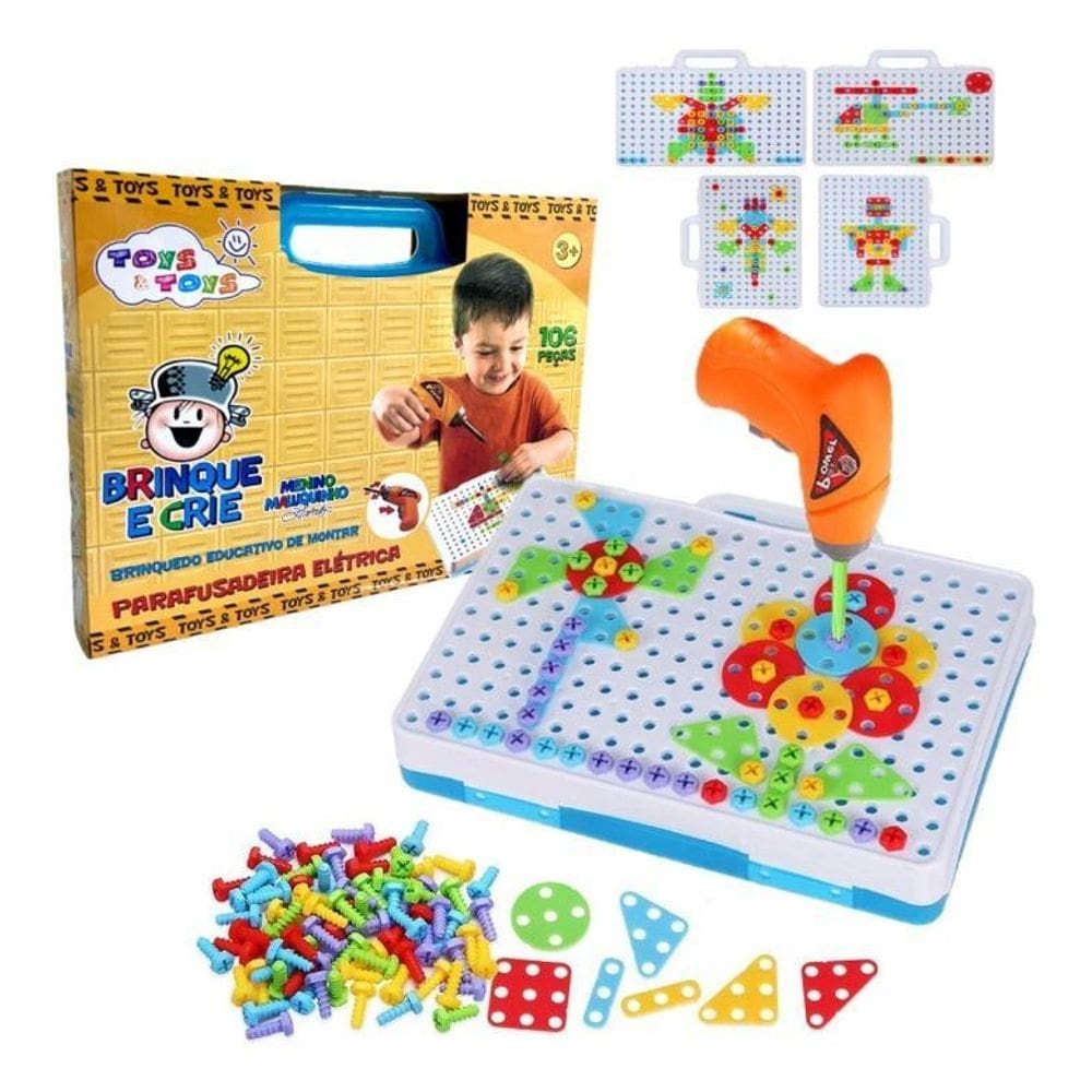 Kit ferramenta infantil parafusadeira de brinquedo de montar