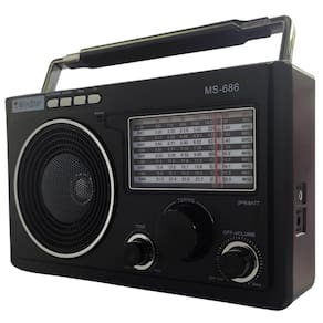 Rádio bluetooth retrô portátil potente recarregável am fm