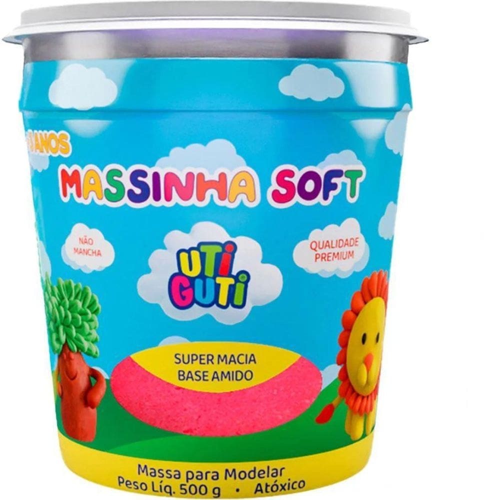 Massinha de modelar 500g 5 cores uti guti