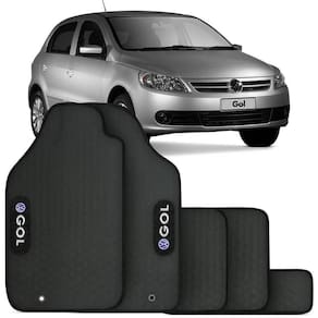 Tapete automotivo gol - borracha pvc bordado linha black