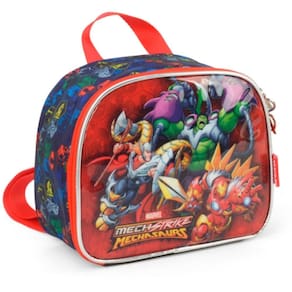 Lancheira Term. Avengers Mech Strike Vermelha 22x23x9 cm