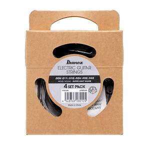 Kit 4 encordoamentos guitarra ibanez 009 042 nickel wound