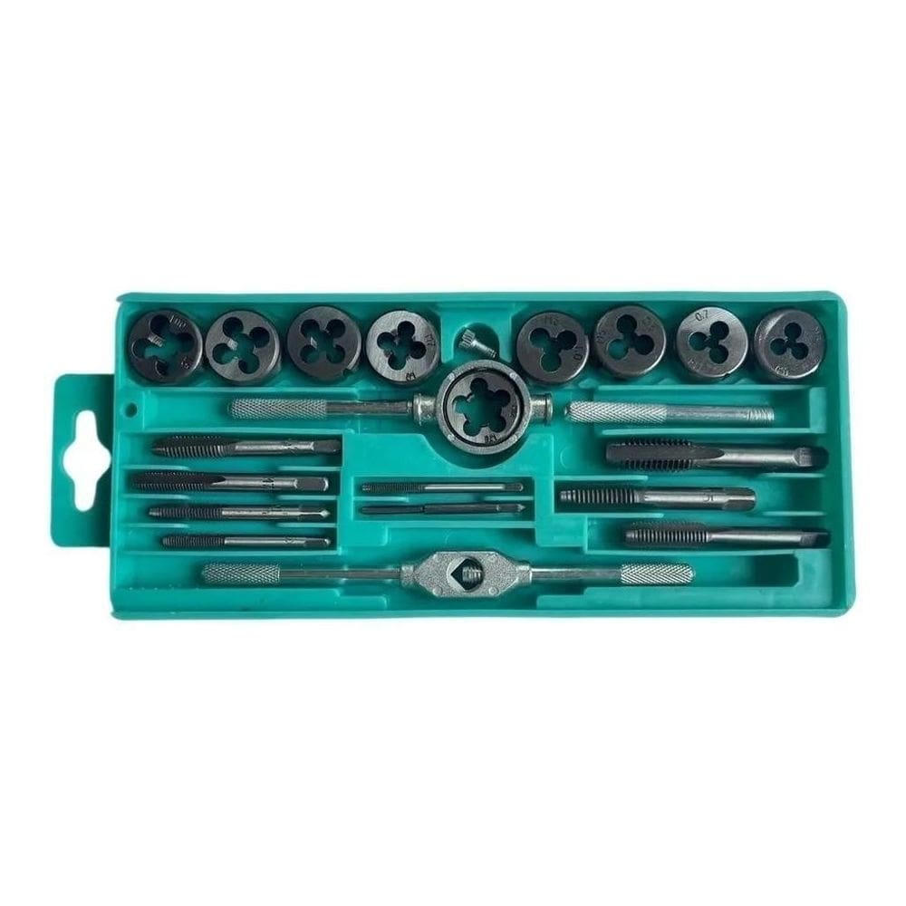 Jogo de macho e tarracha com 20 peças estojo