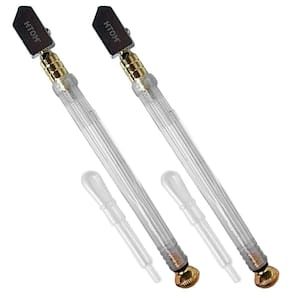 Kit 2 cortador de vidro a óleo autolubrificante profissional