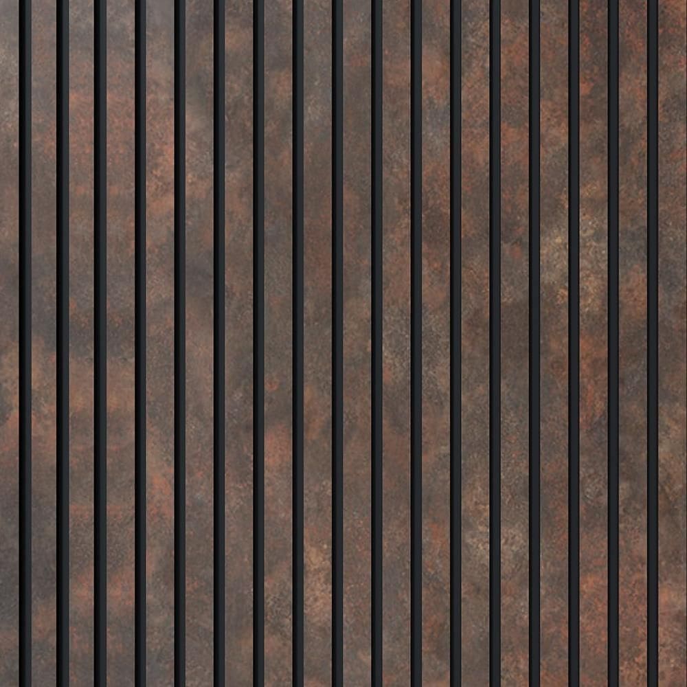 Painel Ripado Laminado Eva 10Cm Largura Cor Corten Linha